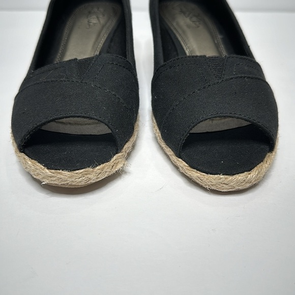 Life Stride Lioness Black Peep Toe Espadrille Wedges Heels Women’s Comfort Shoes - Picture 4 of 13